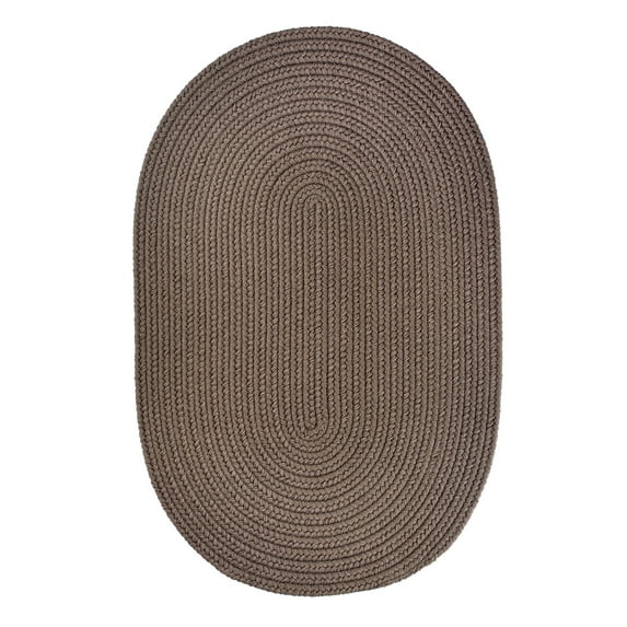 Indoor/Outdoor Solid Beige Area Rug, Braided Textured Design, 8Ft. X 11Ft. Oval Reversible Carpet
