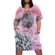 thumbnail image 1 of Vestido de dama de honor con bolsillo suelto para mujer falda larga con estampado de gallo y pinky diseño suizo Verano, 1 of 6