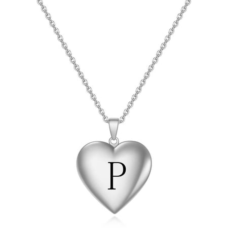 DESIGNICE 2026 New Initial Necklaces for Women,Personalized Engraving Silver Initial Necklace for Women,Long-Lasting Shine Titanium Steel Dainty Necklace,Customizable Initial Necklace,P