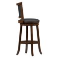 thumbnail image 4 of CorLiving Wesley Dark Brown Swivel Indoor Bar Stools Set of 2 with Black Faux Leather Back and Seat, 4 of 9