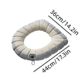 thumbnail image 3 of Clearance Under $5!Yyuenw Bathroom Soft Thicker Warmer Stretchable Washable Cloth Toilet Seat Cover Pads Handle Winter Toilet Ring Washable Sets Wear Knitted Toilet Seat, 3 of 5