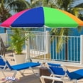 thumbnail image 5 of PMU Beach Umbrella 6 feet Opens to 72 inches Multicolor Beach Parasol with Carrying Sleeve for Beach, Patio and Outdoor Sun Protection Polyester 4 Assorted Colors (4/pkg) Pkg/1, 5 of 6