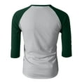 thumbnail image 5 of Timoontee Men's Three-quarters Sleeve Shirts Modern Fit Crew Neck Pullover Shirts Lightweight Breathable Color Block Shirts Army Green XL, 5 of 7
