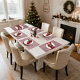thumbnail image 2 of VCVCOO Red Placemats Set of 6 - Elegant Vinyl Woven Heat-Resistant Table Mats, Washable Wipeable Christmas Place Mats for Indoor/Outdoor Dining/Party Decor, 2 of 14