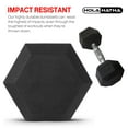 thumbnail image 6 of HolaHatha 10, 15, 25, 30, & 35 Pound Hexagonal Dumbbell Weight Set w/Rack, 6 of 11