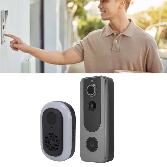 WiFi Doorbell Camera, 2 Way Talk Doorbell Camera with Indoor Ding Dong Machine for Home