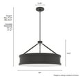 thumbnail image 6 of Hunter - Capshaw 6-light Noble Bronze, Large Pendant Light, Dimmable, Formal Style, Drum Shaped, for Bedrooms, Dining, Living Rooms - 19612, 6 of 7