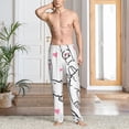 thumbnail image 5 of Uemuo Alpacas and Hearts Pattern Men's Wide Leg Palazzo Lounge Pants with Pockets Light Weight Loose Comfy Casual Pajama Pants-X-Large, 5 of 9