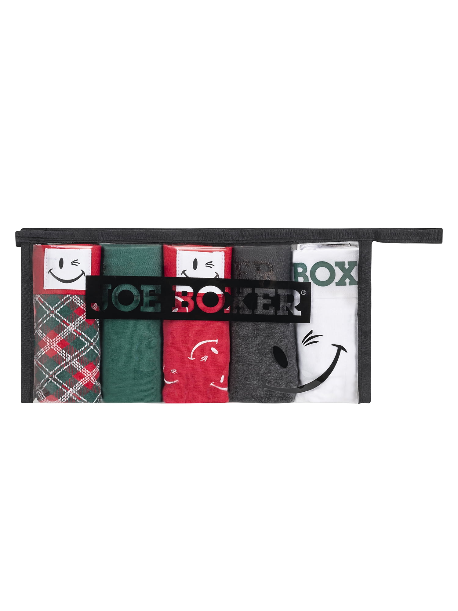 Joe Boxer Women's Cotton Holiday Giftable Cheeky Tanga Panty Set, 5-pack, Sizes XS to 3X