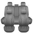 thumbnail image 2 of LINGVIDO Premium Leather Car Seat Cover Universal Fit for SUV & Sedan, Full Set Breathable Durable Seat Cushion,Grey,5 Seats, 2 of 8