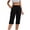 Black, variant on yillto Womens Capri Pants Elastic Waist Straight Leg Lightweight Summer Lounge Pant with Pockets