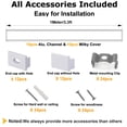 thumbnail image 4 of hunhun 10-Pack 3.3ft/1Meter Plus-Size U Shape LED Aluminum Channel System with Milky Cover, End Caps and Mounting Clips, Aluminum Profile for LED Strip Light, Special for Philips Hue Strip, 4 of 4