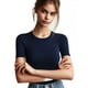 thumbnail image 1 of Playera De Mujer En Ribb Manga Corta Cuello Redondo Slim Fit, 1 of 3