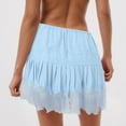 thumbnail image 3 of vigerkar Women Y2k Lace Slip Ruffle Mini Skirt Layered Pleated Casual Flowy Short Skirts 2025 Blue, M, 3 of 5