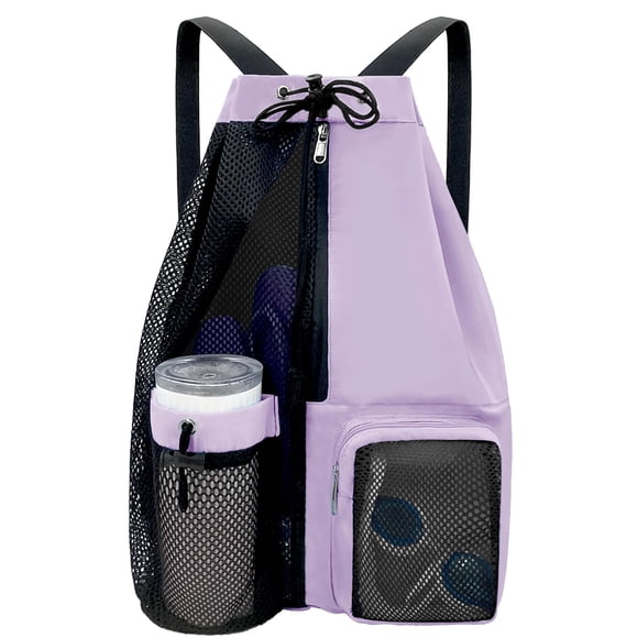 Mochila de Playa YUHAN PRETTY con Bolsillo Húmedo y Cordón de Malla, Impermeable para Hombre y Mujer (Morado)