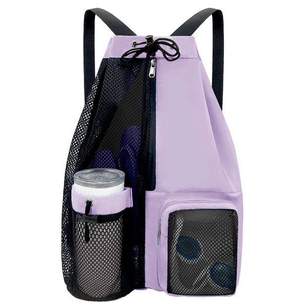 Mochila de Playa YUHAN PRETTY con Bolsillo Húmedo y Cordón de Malla, Impermeable para Hombre y Mujer (Morado)