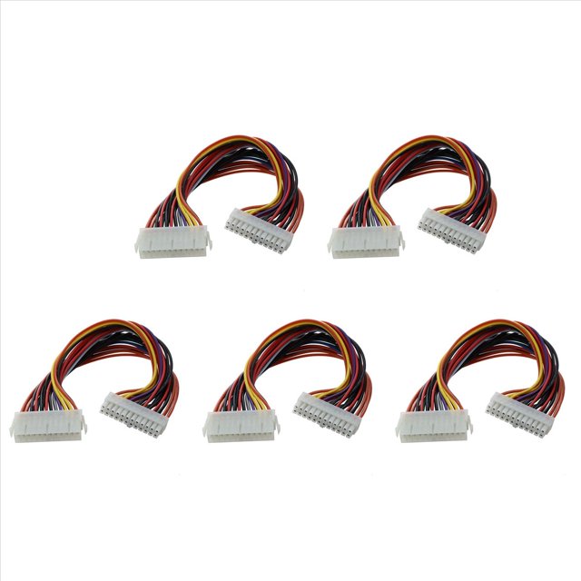 5piezas 29.5cm Ordenador PSU ATX 24 Pin Macho A Hembra Cable de Extension de Energia