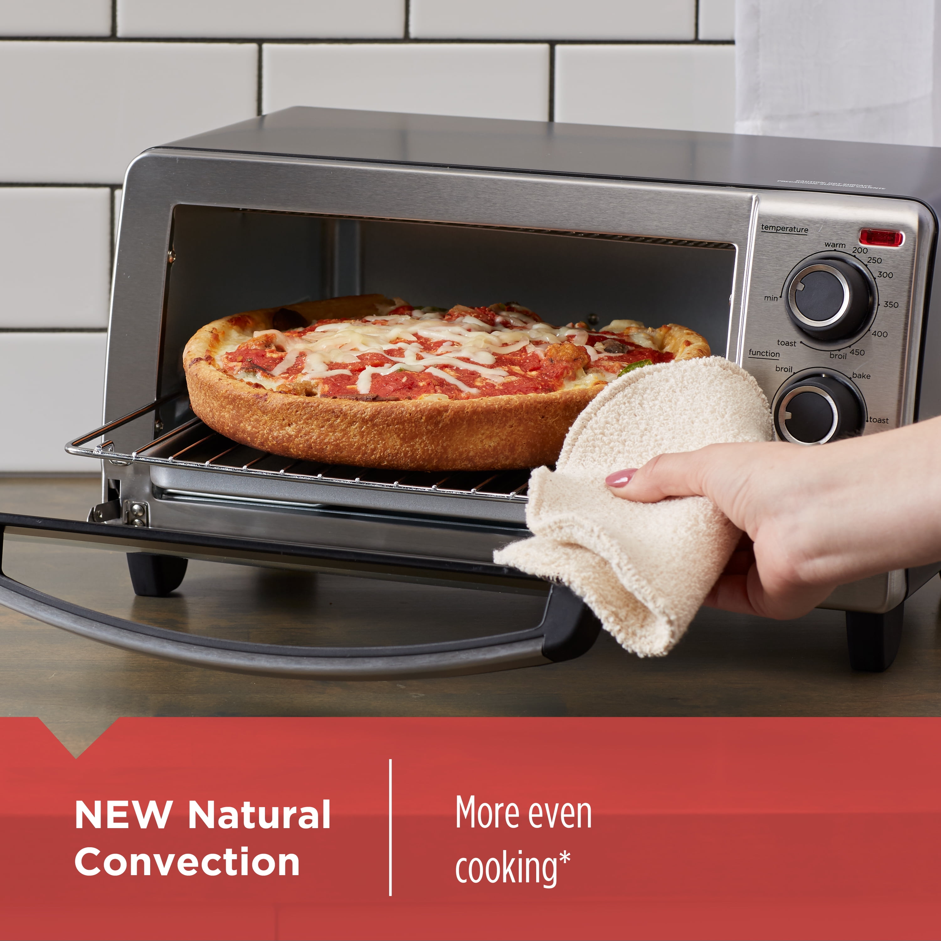 BLACK+DECKER Natural Convection Toaster Oven Stainless Steel TO1750SB Extra  Wide