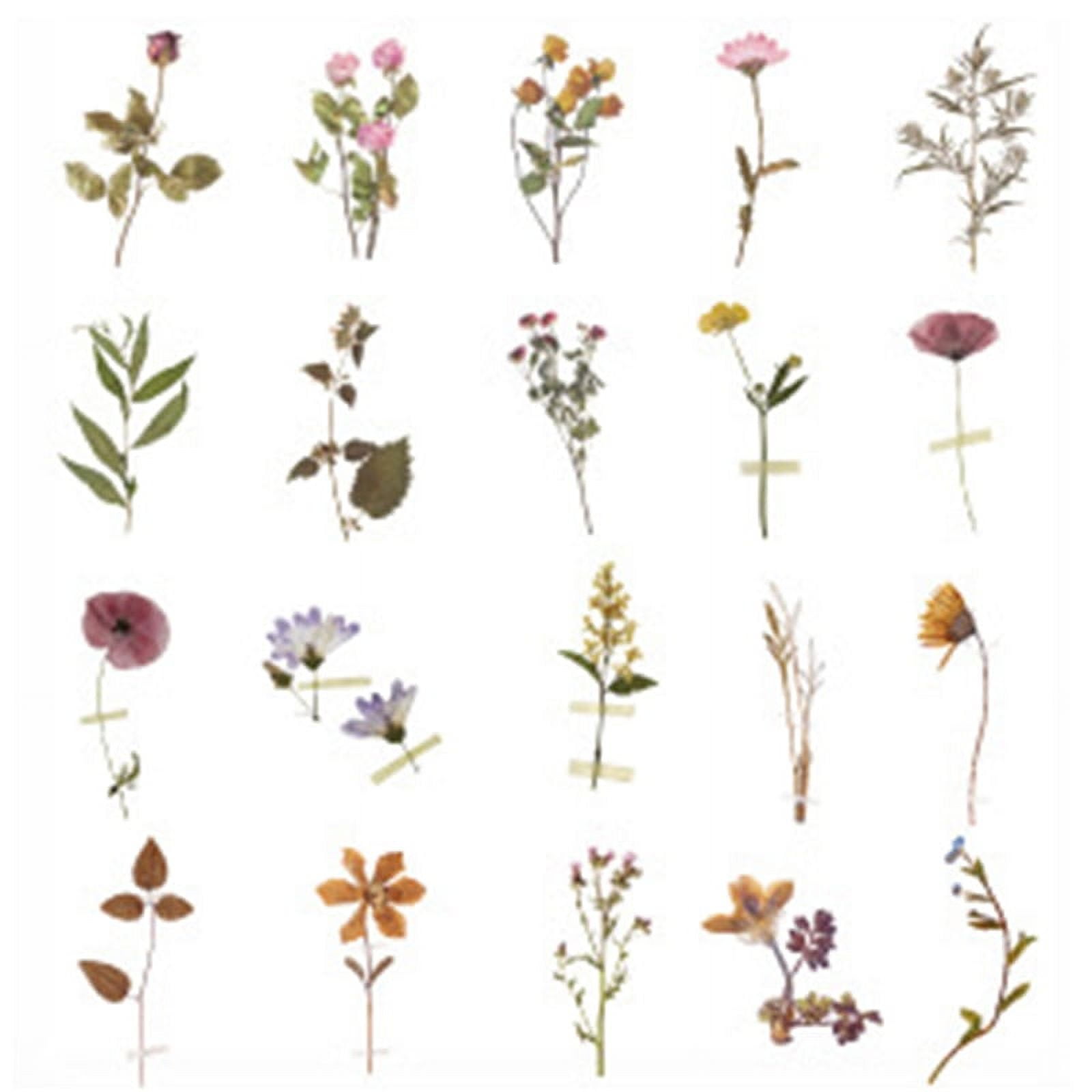 BUKE 40Pcs/Bag Plant Flower Series Decorative Diary Sticker Scrapbook