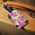 thumbnail image 3 of GZHJMY Cute Dog Head and Cake Pink Luggage Tags Set of 2, PU Leather Travel ID Label with Privacy Name Card Cover for Travel Bag Suitcase Decoration, 3 of 6