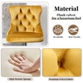 thumbnail image 5 of Bar Stools Set of 2, PAPROOS Swivel 25-33''Adjustable Height Bar Stools with Back, Gold Velvet Upholstered Counter & Bar Height Bar Stools with Button Tufted & Nail Trim for Kitchen Island, 5 of 12