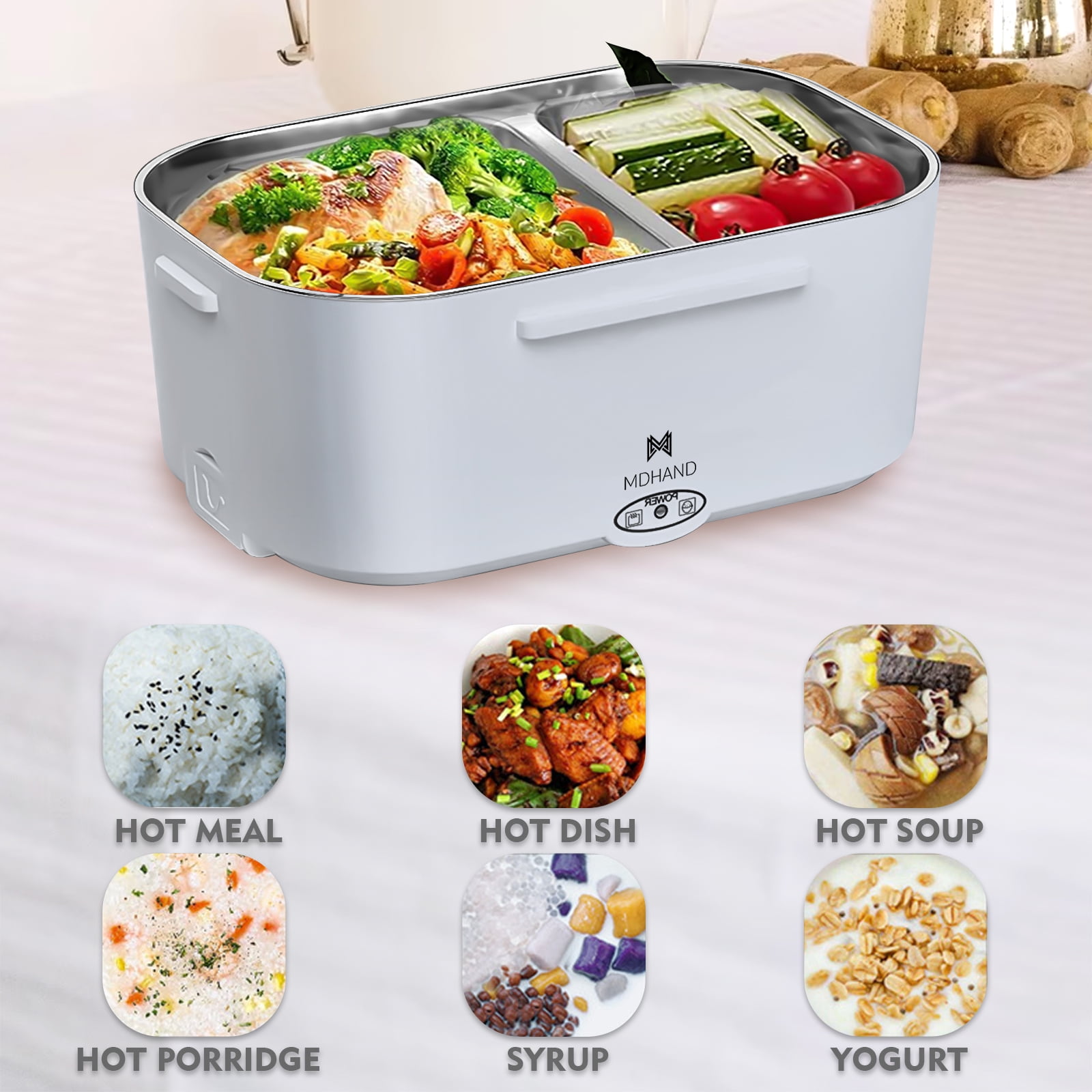 Welan Electric Lunch Box Food Heater 65W Faster Heated Food Warmer Self Heating Lunch Box for Work/Car/Outdoors, Portable Lunch Case with Bag