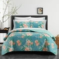thumbnail image 2 of Palm Spring 9 or 6 Piece Quilt Set Watercolor Floral Pattern Print Bed In A Bag, 2 of 10