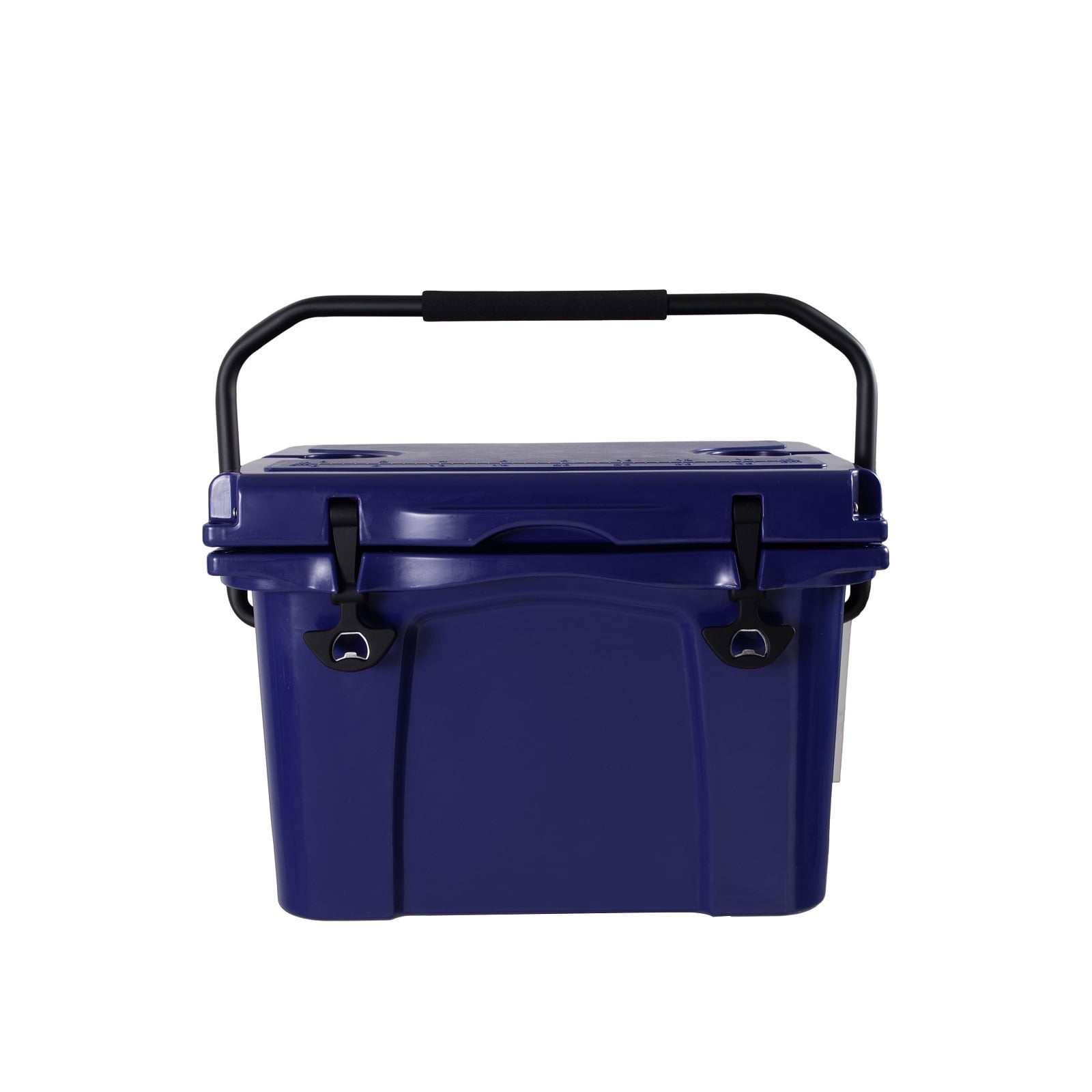 25QT Portable Insulated Hard Cooler Ice Chest with Built-in Bottle Opener, Cup Holders and Measuring Ruler, Perfect for Travel, Beach, Camping, Fishing and Outdoor Activities