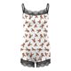 thumbnail image 2 of Gibobby conjuntos de pijama de calidad Navidad Mujeres Sexy Ajustable Encaje Halter Chaleco Top Panty Shorts Set (Caqui, L), 2 of 5