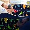 thumbnail image 4 of Dinosaur Gifts Toys for Boys Girls - Glow in The Dark Dino Blanket Best Christmas Birthday Valentine's Day Easter Presents for Kids Age 1 2 3 4 5 6 7 8 9 10 Year Old Child Teen Soft Throw Navy, 4 of 6