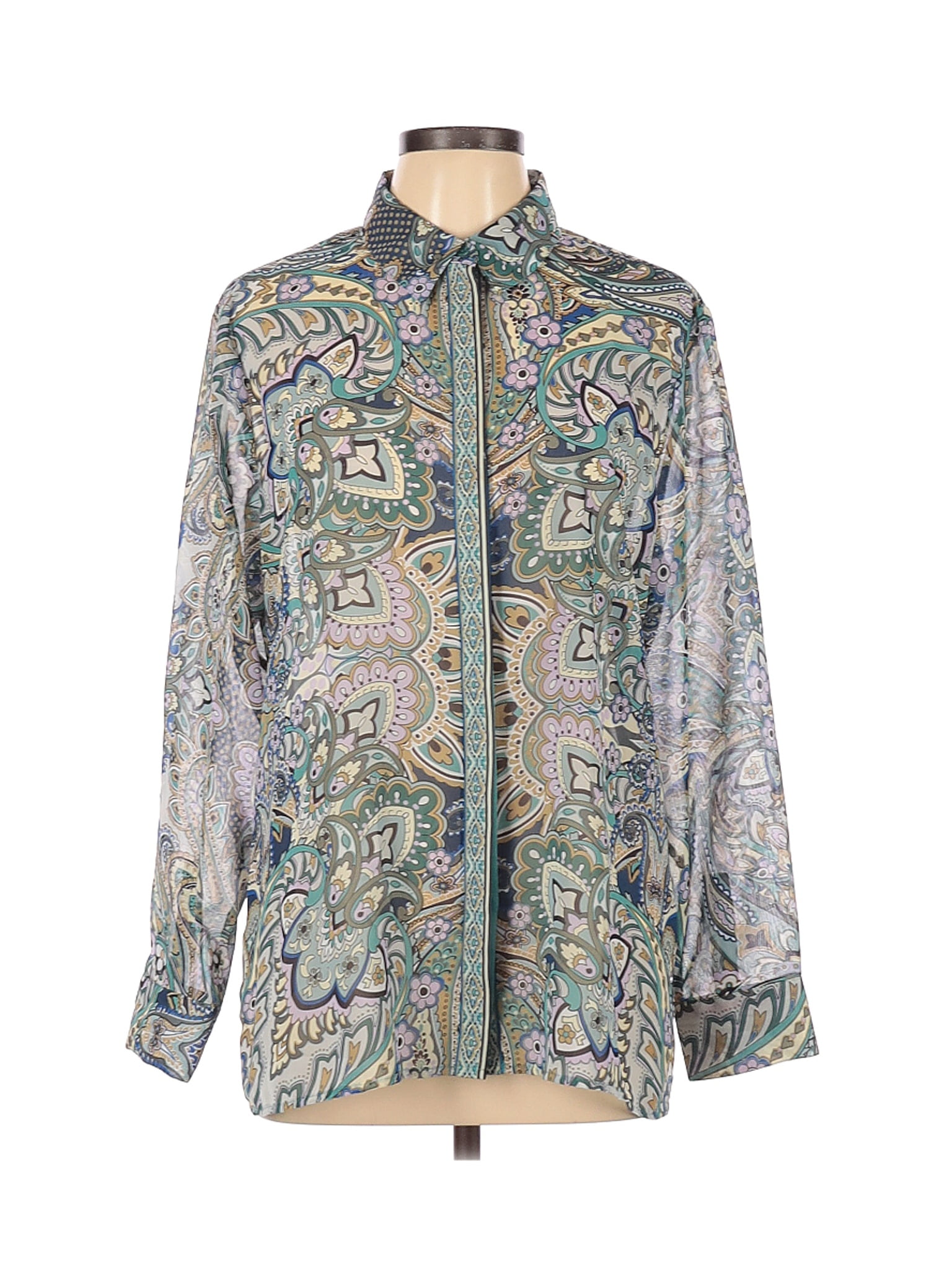 Chico's PreOwned Chico's Women's Size L Long Sleeve Blouse Walmart