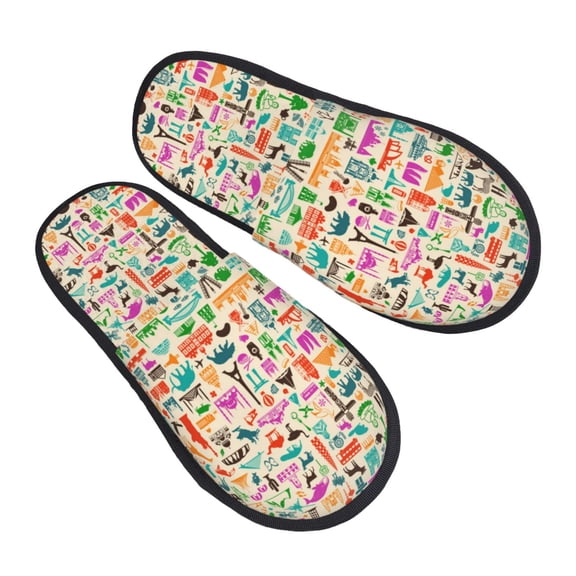 House Slippers for Women Men - Travel Lightweight House Shoes Fuzzy Slippers, Soft Slip-On Cozy House Slippers for Woman Indoor Outdoor