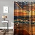 thumbnail image 2 of Orinice Beach Shower Curtain,Seagull Seaside Shower Curtain Gifts for Bathroom, Waterproof Fabric Shower Curtain Set, Sunset Ocean Waves Bathroom Decoration with  69x72, 2 of 7