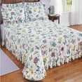 thumbnail image 2 of Collections Etc Collections Butterfly Joy Floral Lightweight Plissé Summer Cotton Ruffle Bedspread, Full, 2 of 2
