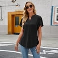 thumbnail image 3 of Askfv Womens Tops V-Neck T-shirt Short Sleeve Tunic Blouse Tops S-XXL, 3 of 4