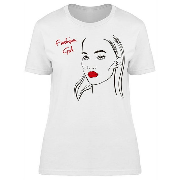 Fashion Girl Face Close-up T-Shirt Women -Image by Shutterstock, Female Medium