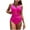Hot Pink, variant on Mgmyaa Women's One Piece Swimsuit Tummy Control V Neck Sequins Bathing Suits Army Green M
