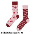 thumbnail image 3 of Cotton Middle Calf Socks with Heart Lips Pattern for Valentines Day Women and Men Novelty Festival Fun Calf Socks Gift, 3 of 9