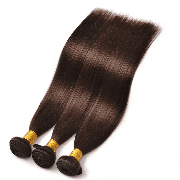 Ustar Hair Medium Brown Bundles Human Hair Brazilian Bundles Straight Medium Brown Color #4 Unprocessed Virgin Brown  Bundles Extensions 10"