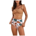 thumbnail image 1 of Huesdet Women String Bikini Halter Side Tie Two Piece Swimsuit Color Block Triangle Bathing Suits(Khaki,L), 1 of 9
