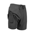 thumbnail image 2 of Men'S Swim Trunks with Compression Liner Stretch Swimming Shorts with Pockets Dark Gray S, 2 of 5