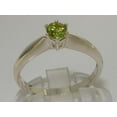 thumbnail image 4 of LBG British Made 9k White Gold Natural Peridot Womens Engagement Ring - 33 size options - Size 10.5, 4 of 7