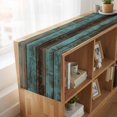 thumbnail image 6 of Teal Wood Grain Table Runner 90 Inches Long for Dining Tables, Gradient Farm Old Wooden Board Vintage Cotton Linen Table Runner Coffee Tablerunners Dresser for Kitchen Party Holiday Decor 13"x90", 6 of 9