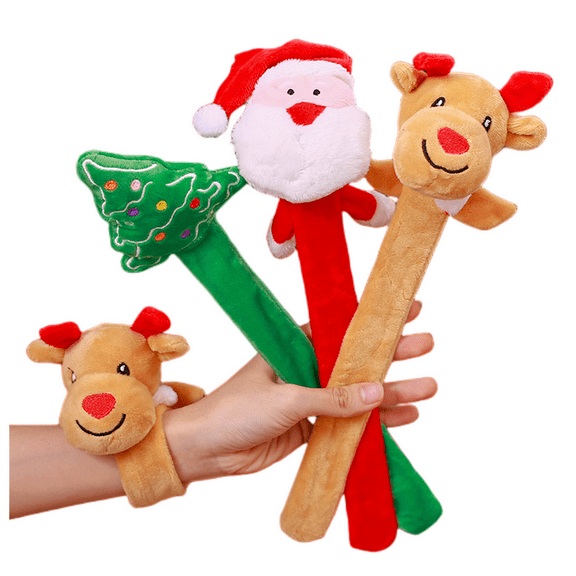 Christmas Slap Bracelets Xmas Slap Bands Christmas Theme Party Toys Favors Gifts with Santa Claus Snowman for Classroom Exchange Gift Christmas Decor