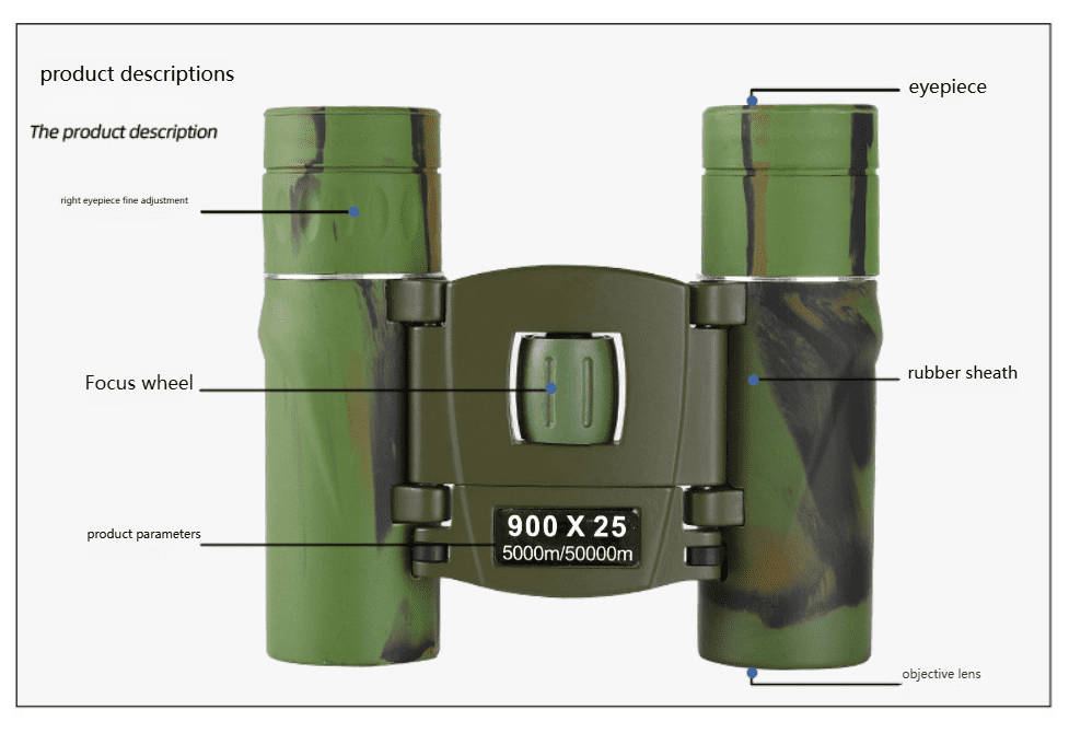 900x25 Zoom BAK4 HD Telescope Professional Powerful Binoculars Long Range Portable Monocular Optics For Camping Outdoor