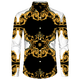 thumbnail image 1 of Camisas con estampado 3D de león dorado para hombre, Tops de manga larga con cuello vuelto y botones, ropa de calle de estilo barroco a la moda, 1 of 4