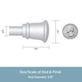 thumbnail image 3 of Trumpet 84-120 in. Decorative Curtain Rod & Holdback Set, 5/8 in. Diameter, 3 of 6