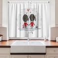 thumbnail image 2 of Ambesonne Love Kitchen Curtains, Couple Cartoon Art Style, 55"x39", Scarlet Cocoa Grey, 2 of 3