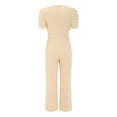 thumbnail image 4 of Jumpsuit Women'S Elegant Jumpsuit V Neck Long Jumpsuit Trouser Suit Playsuit Romper,Beige Women'S Polyester Jumpsuit 3XL, 4 of 6