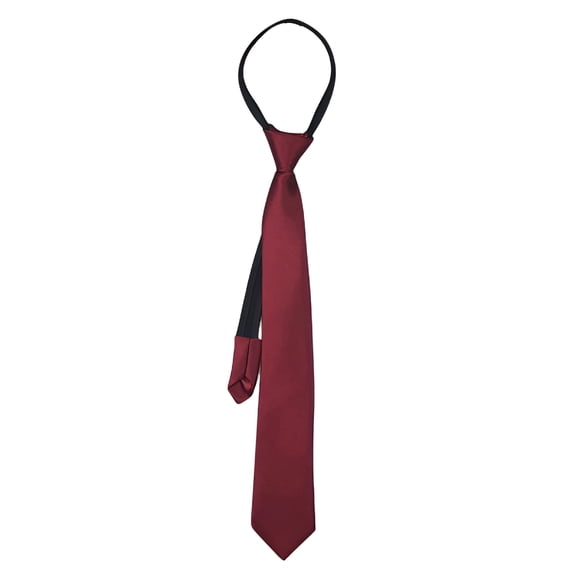 AUQ Wire Red Ties for Kids, Adjustable Zippered Ties 38cm